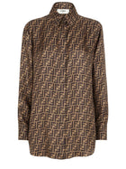 Fendi Women's Silk Shirt Brown