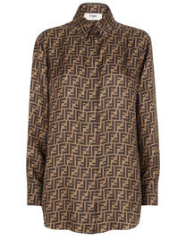 Fendi Women's Silk Shirt Brown
