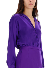 Dries Van Noten Women's Silk Shirt Purple Dries Van Noten