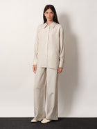 Rohe Women's Silk Striped Trousers White