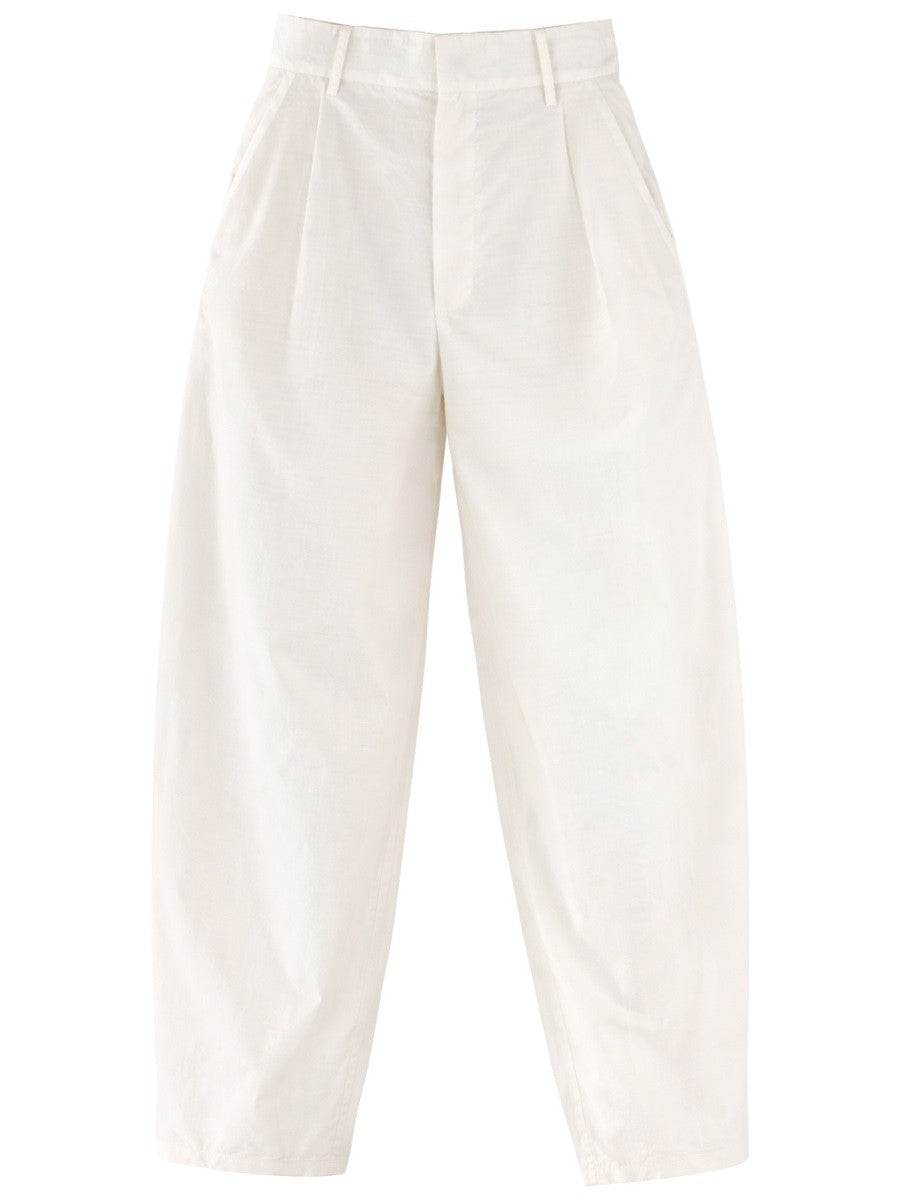 Alysi Women's Silk Tailored Pants White