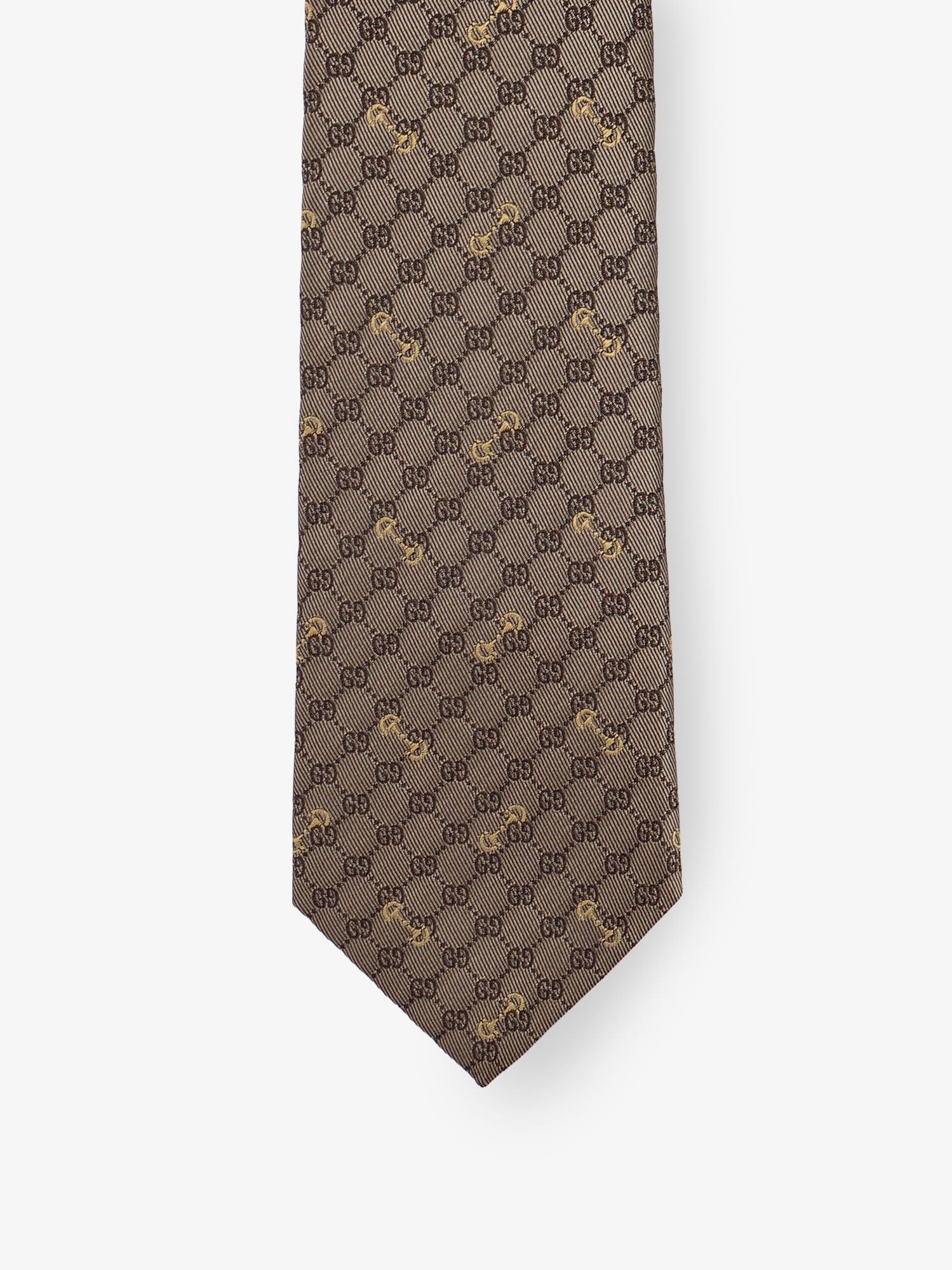 Gucci Men's Morset Silk Tie Beige