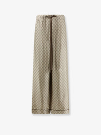 Gucci Women's Silk Trousers Beige
