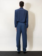 Saint Laurent Men's Silk Trousers Blue, view 3