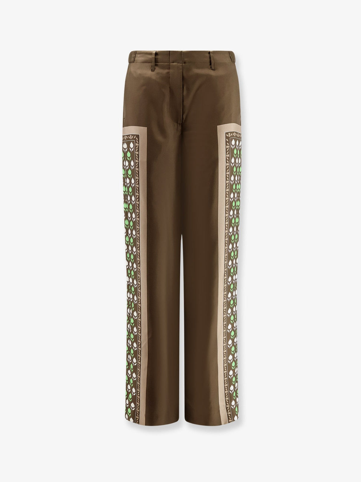 Tory Burch Women's Silk Trousers Brown