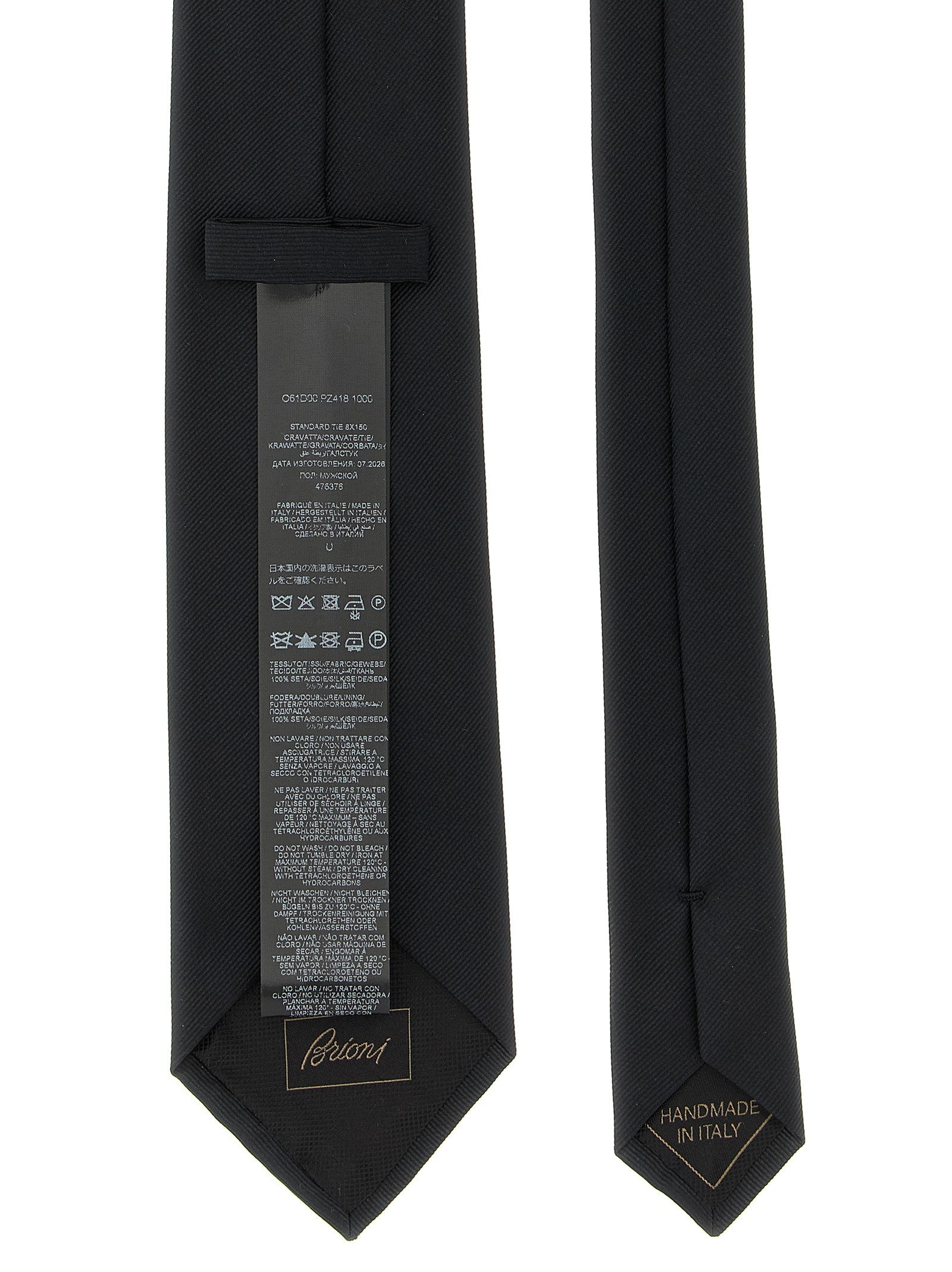 Brioni Silk Twill Tie Black