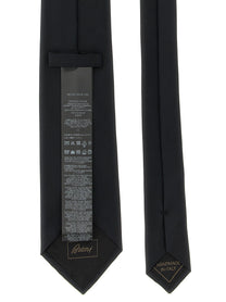 Brioni Silk Twill Tie Black