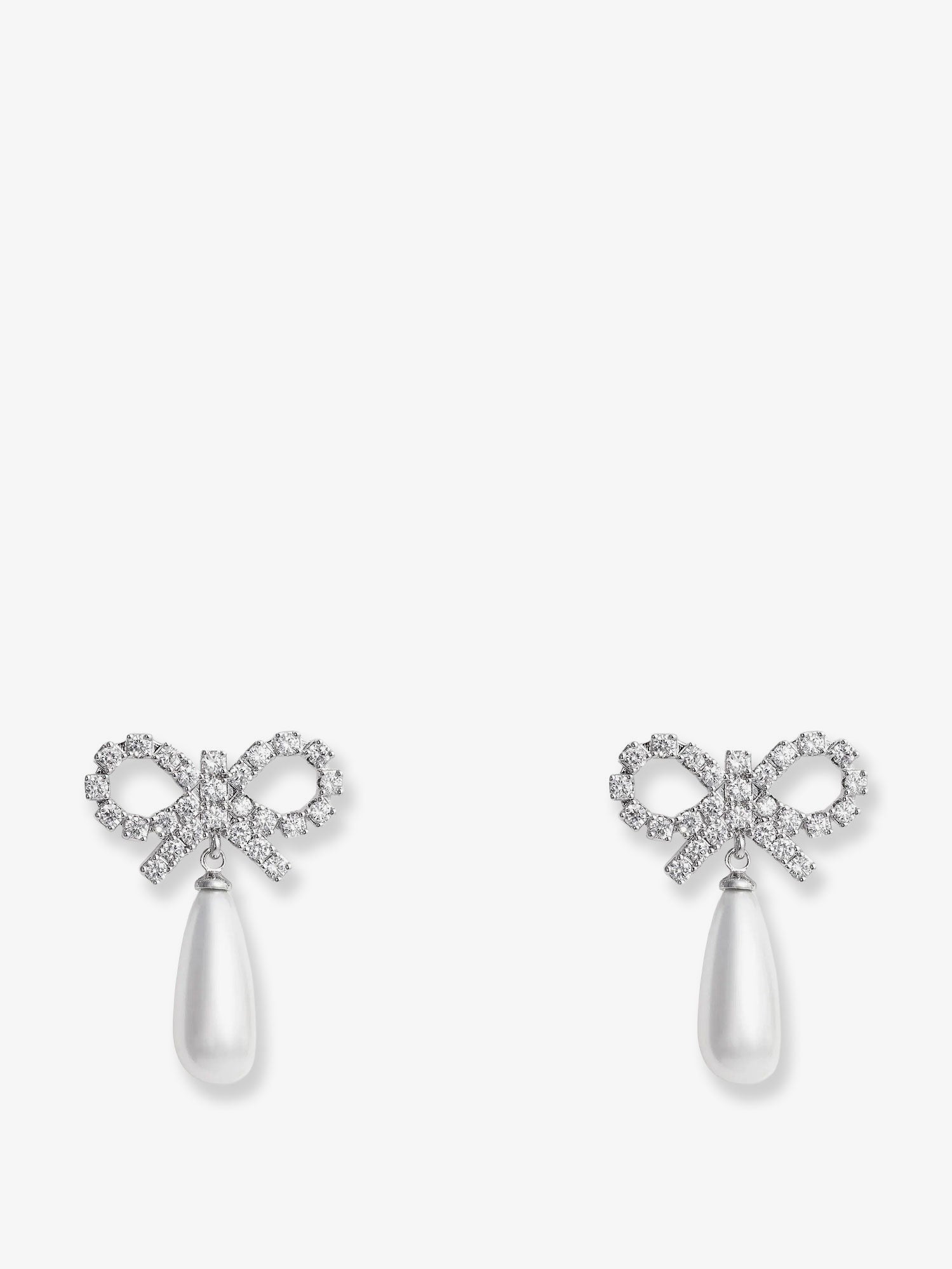 self-portrait Women's Silver Brass Earrings White