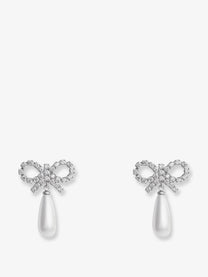 self-portrait Women's Silver Brass Earrings White