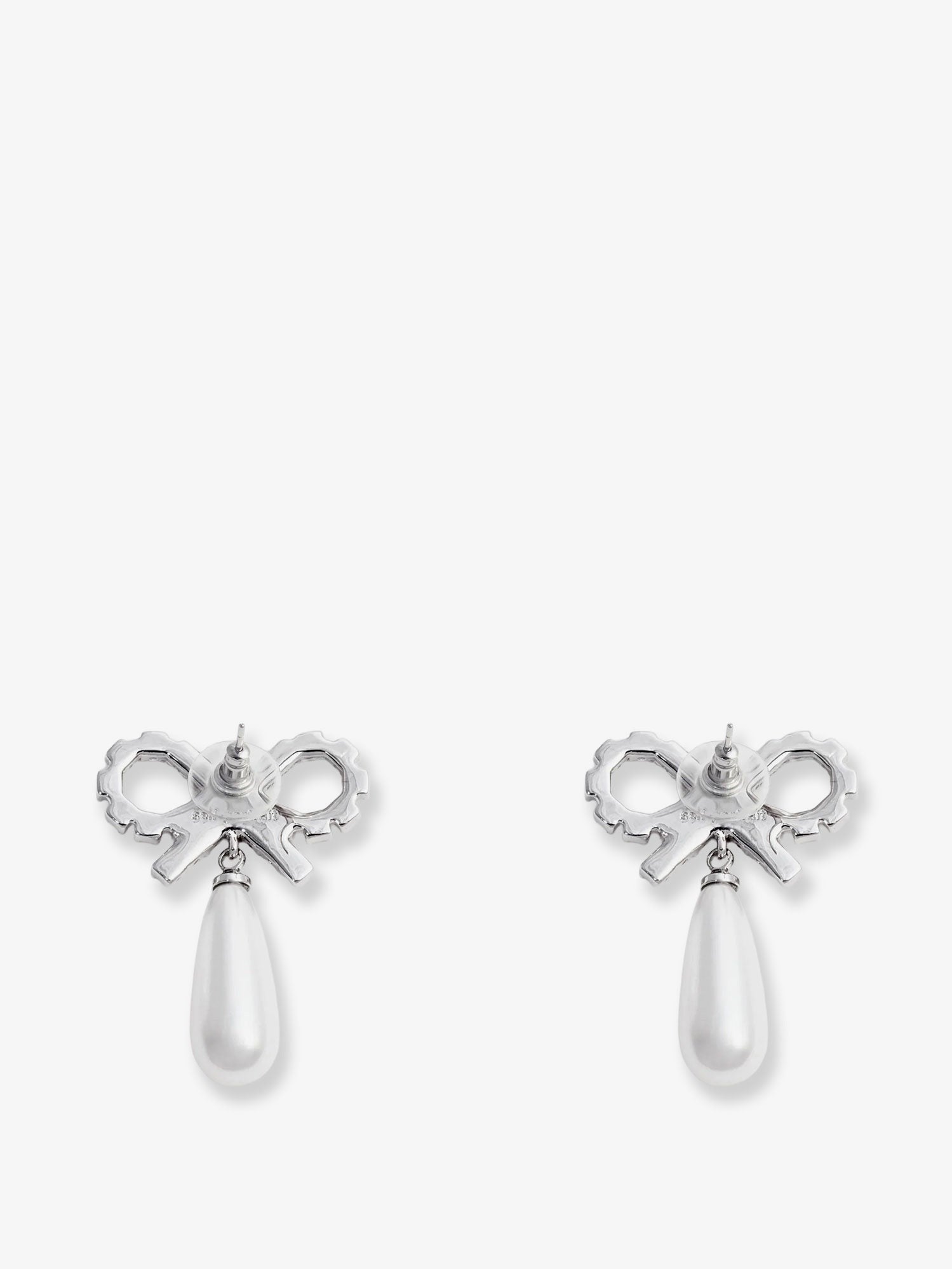 self-portrait Women's Silver Brass Earrings White