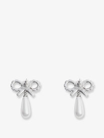 self-portrait Women's Silver Brass Earrings White