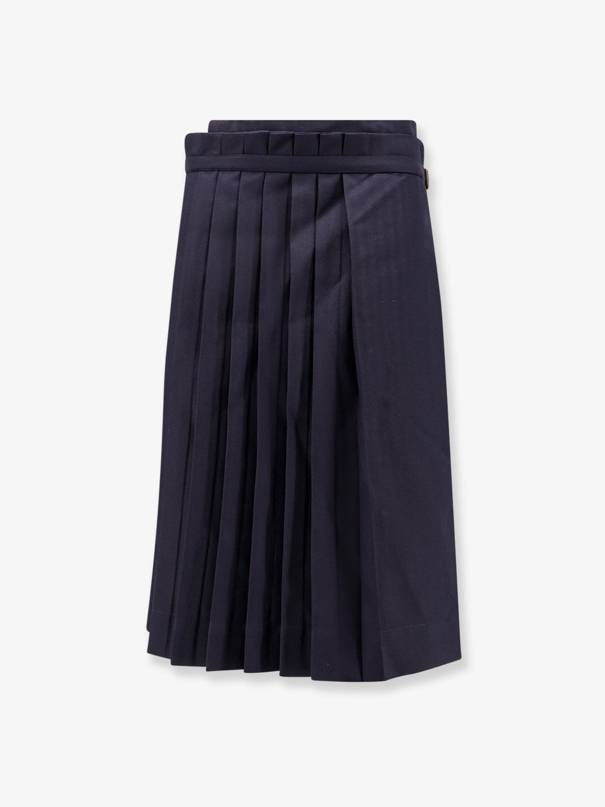 Dries Van Noten Women's Sim Pleated Wool Midi Skirt Blue