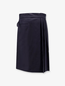 Dries Van Noten Women's Sim Pleated Wool Midi Skirt Blue