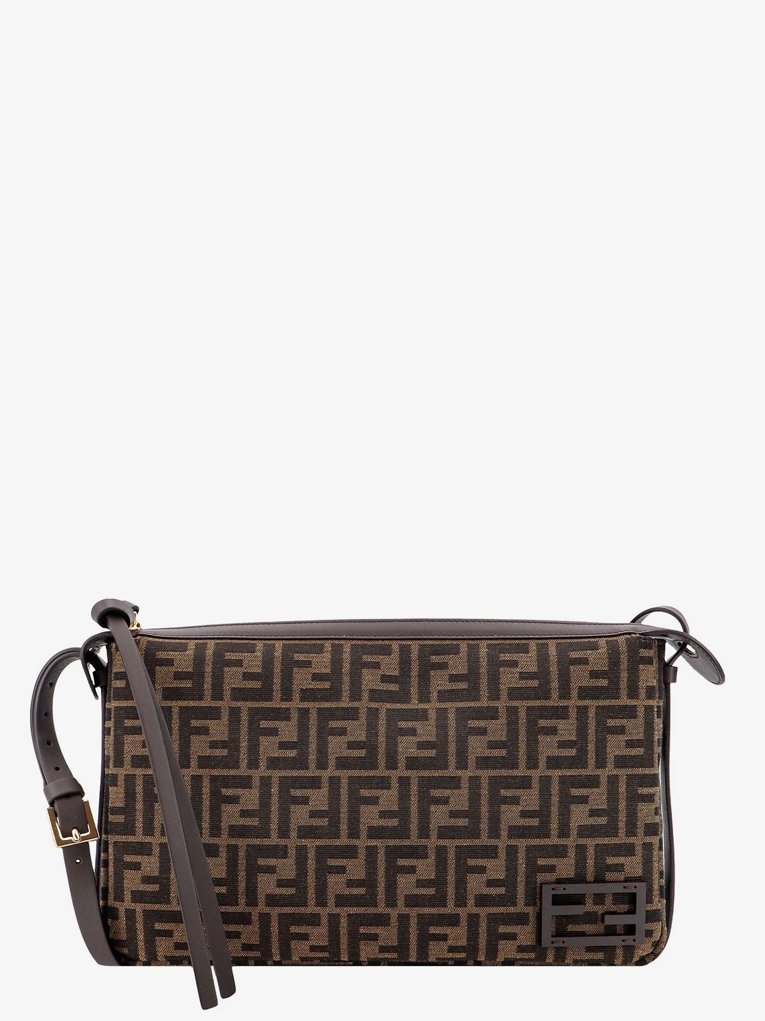 Fendi Women's Simply Medium FF Jacquard Fabric Crossbody Bag Gold