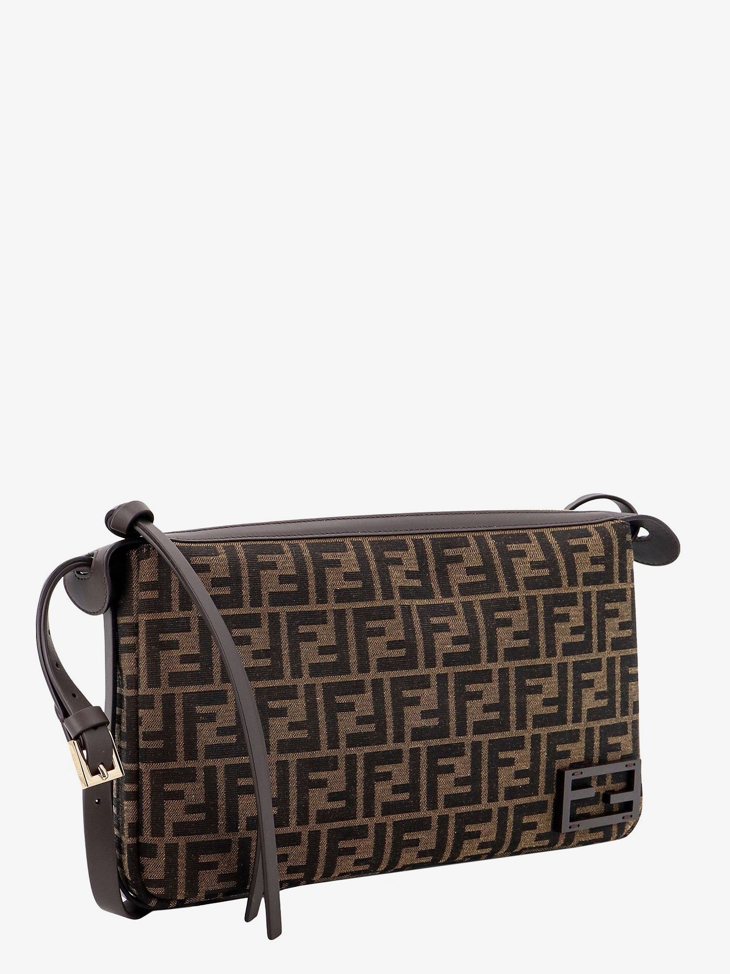 Fendi Women's Simply Medium FF Jacquard Fabric Crossbody Bag Gold