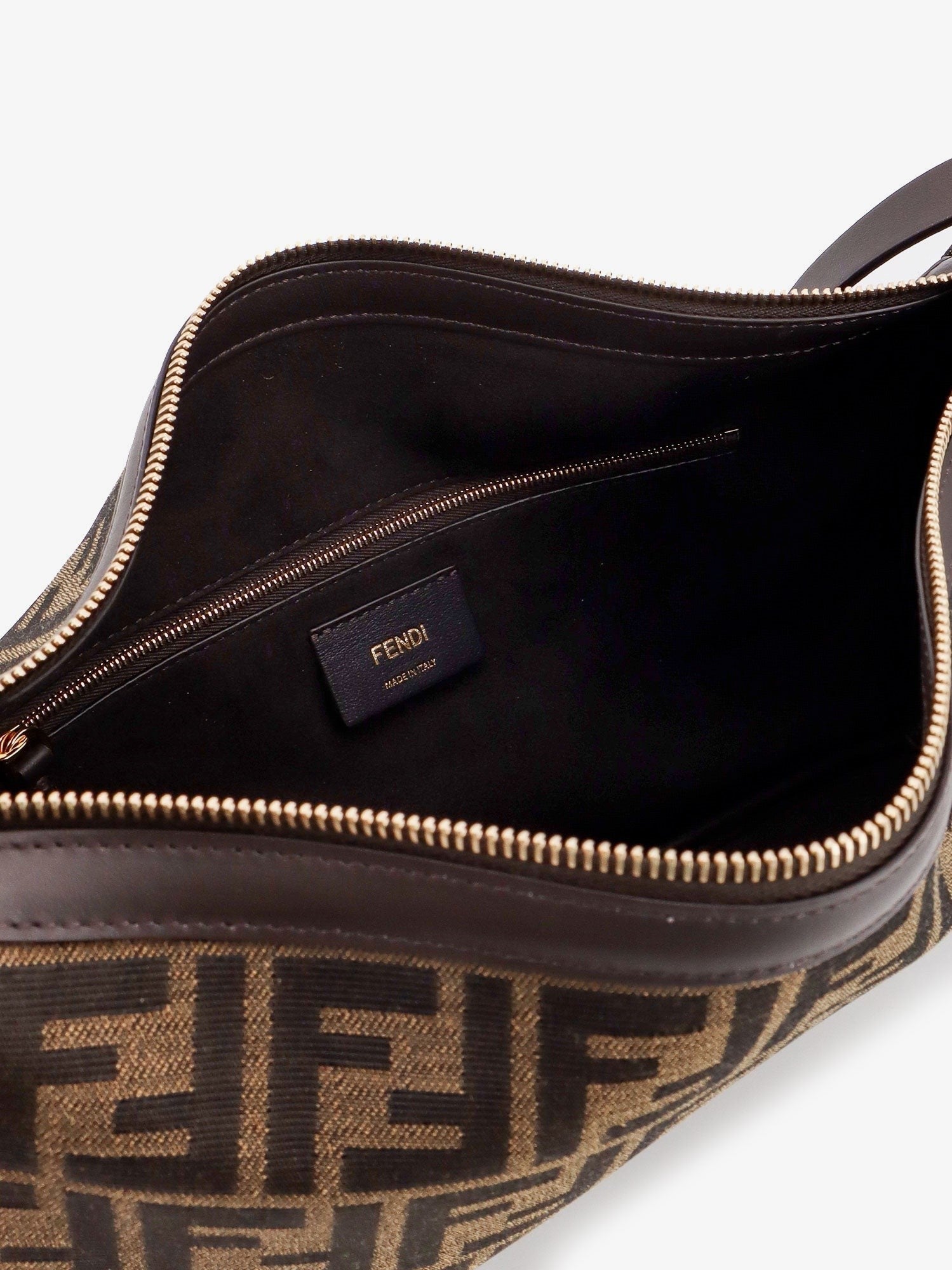Fendi Women's Simply Medium FF Jacquard Fabric Crossbody Bag Gold