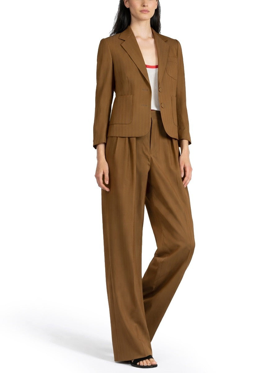 Dries Van Noten Women's Single Breasted Bamis Jacket Brown