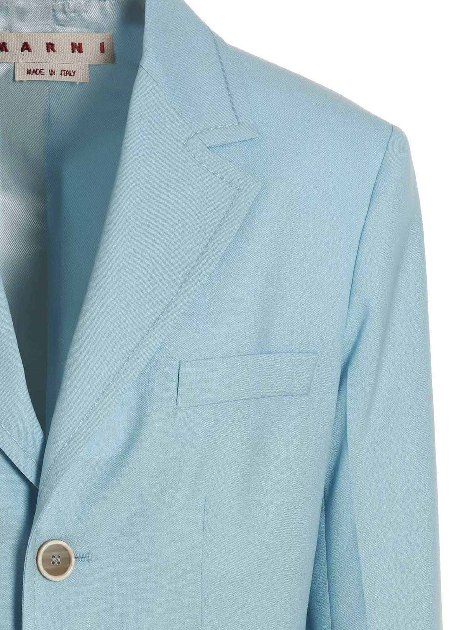 Marni Single Breasted Blazer Jacket Blue