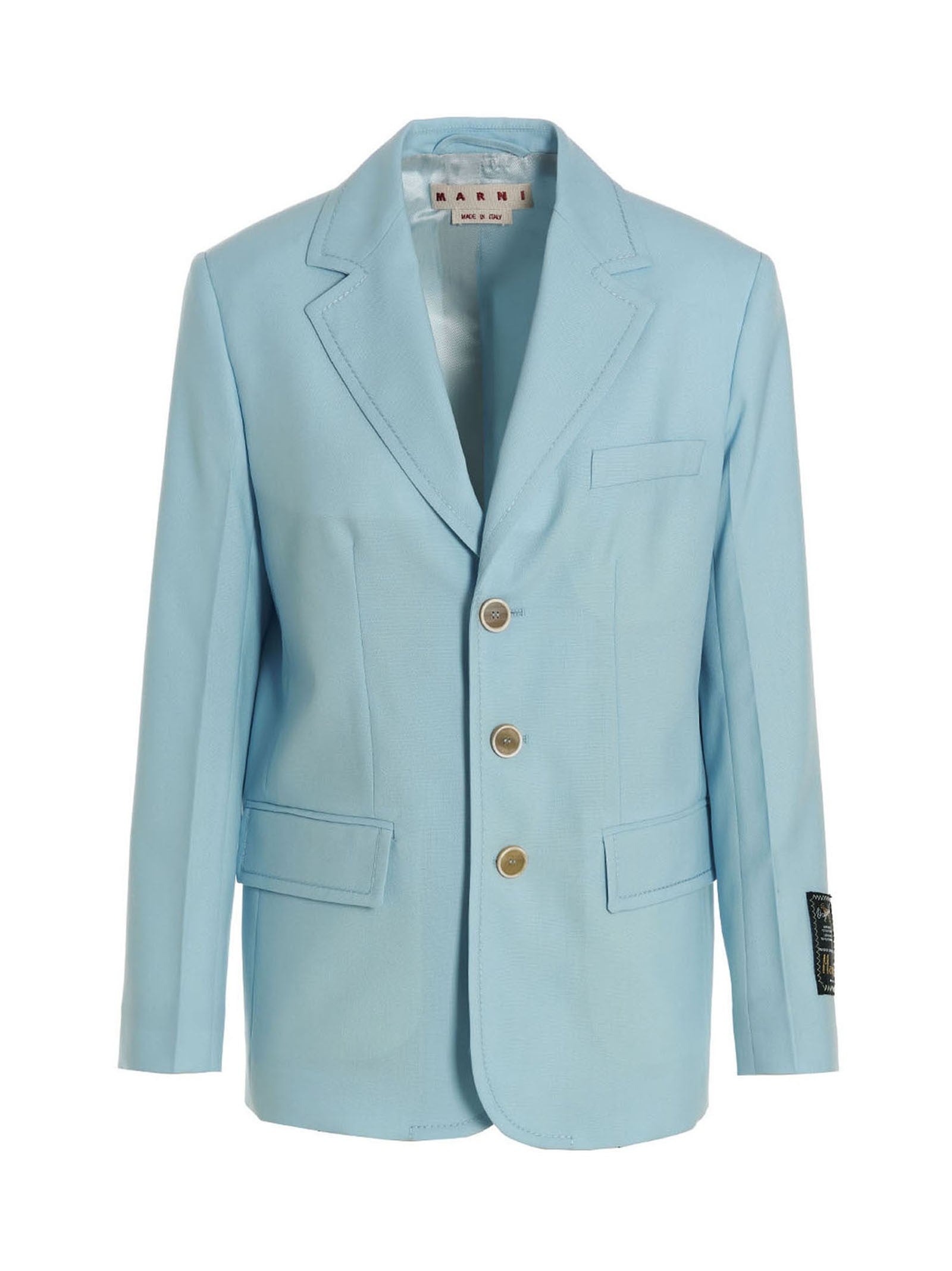 Marni Single Breasted Blazer Jacket Blue
