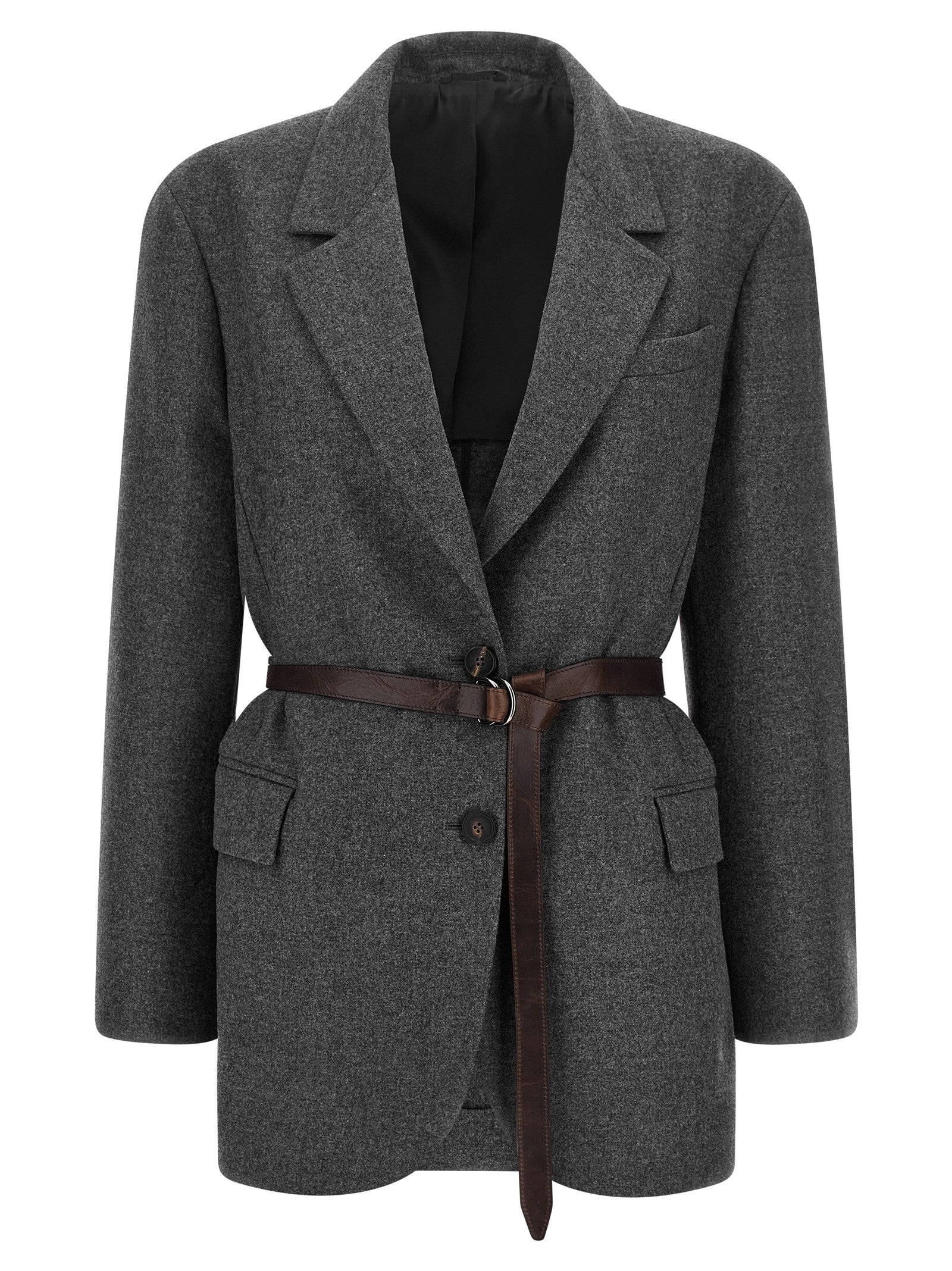 Brunello Cucinelli Single Breasted Blazer Grey
