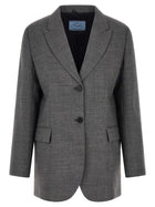 PRADA Single Breasted Blazer Grey