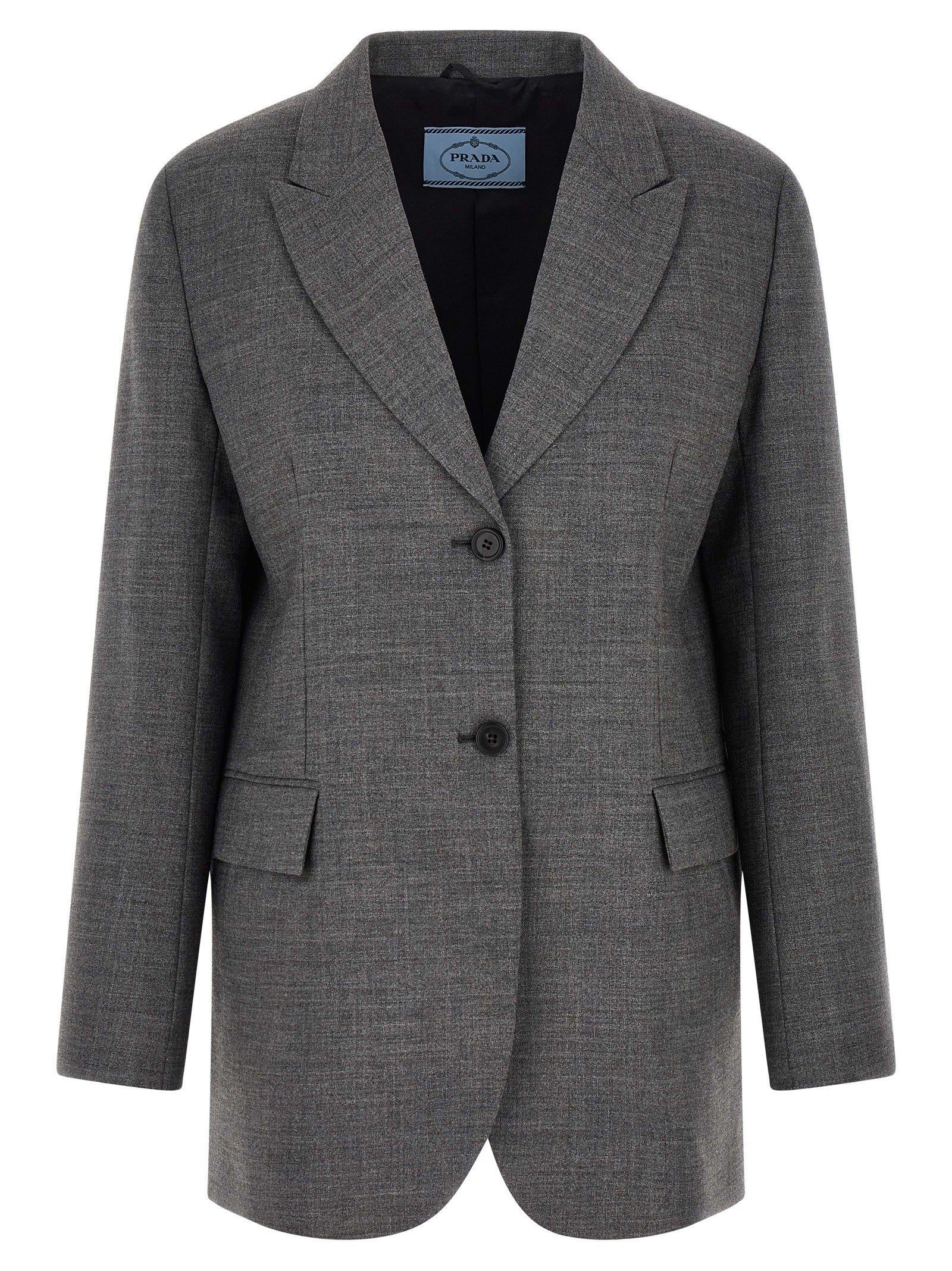 PRADA Single Breasted Blazer Grey
