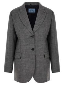 PRADA Single Breasted Blazer Grey