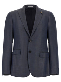 Pal Zileri Single Breasted Blazer Blue