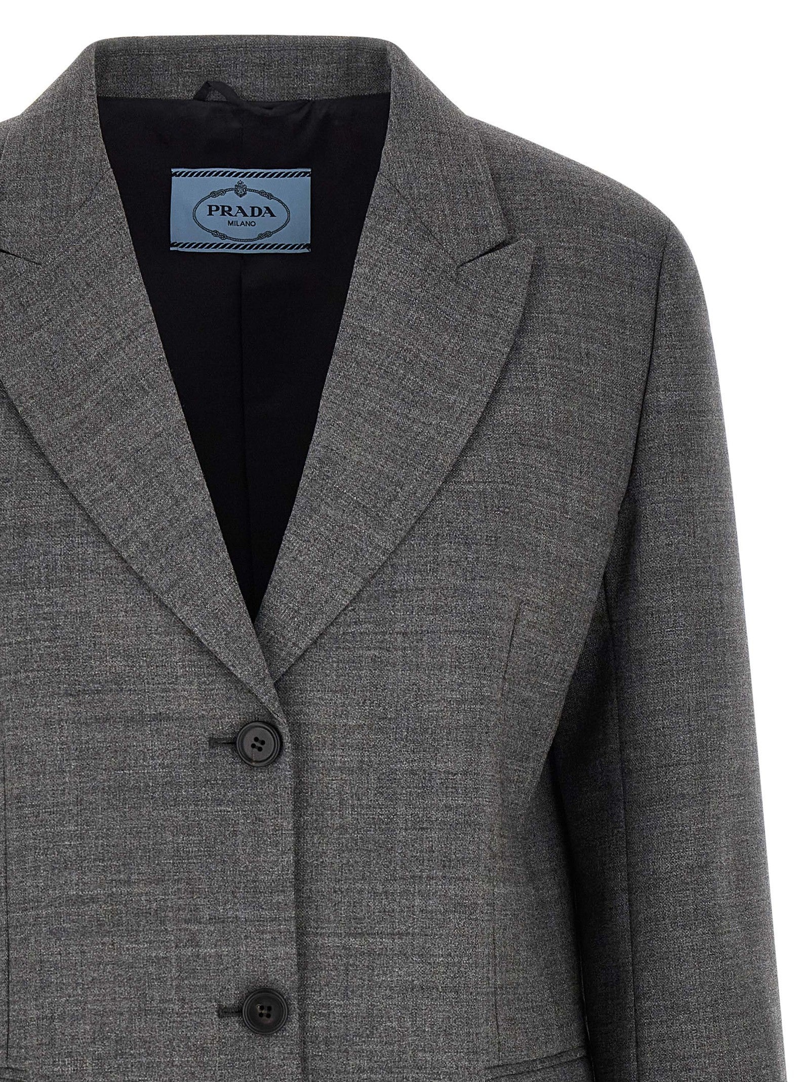 PRADA Single Breasted Blazer Grey