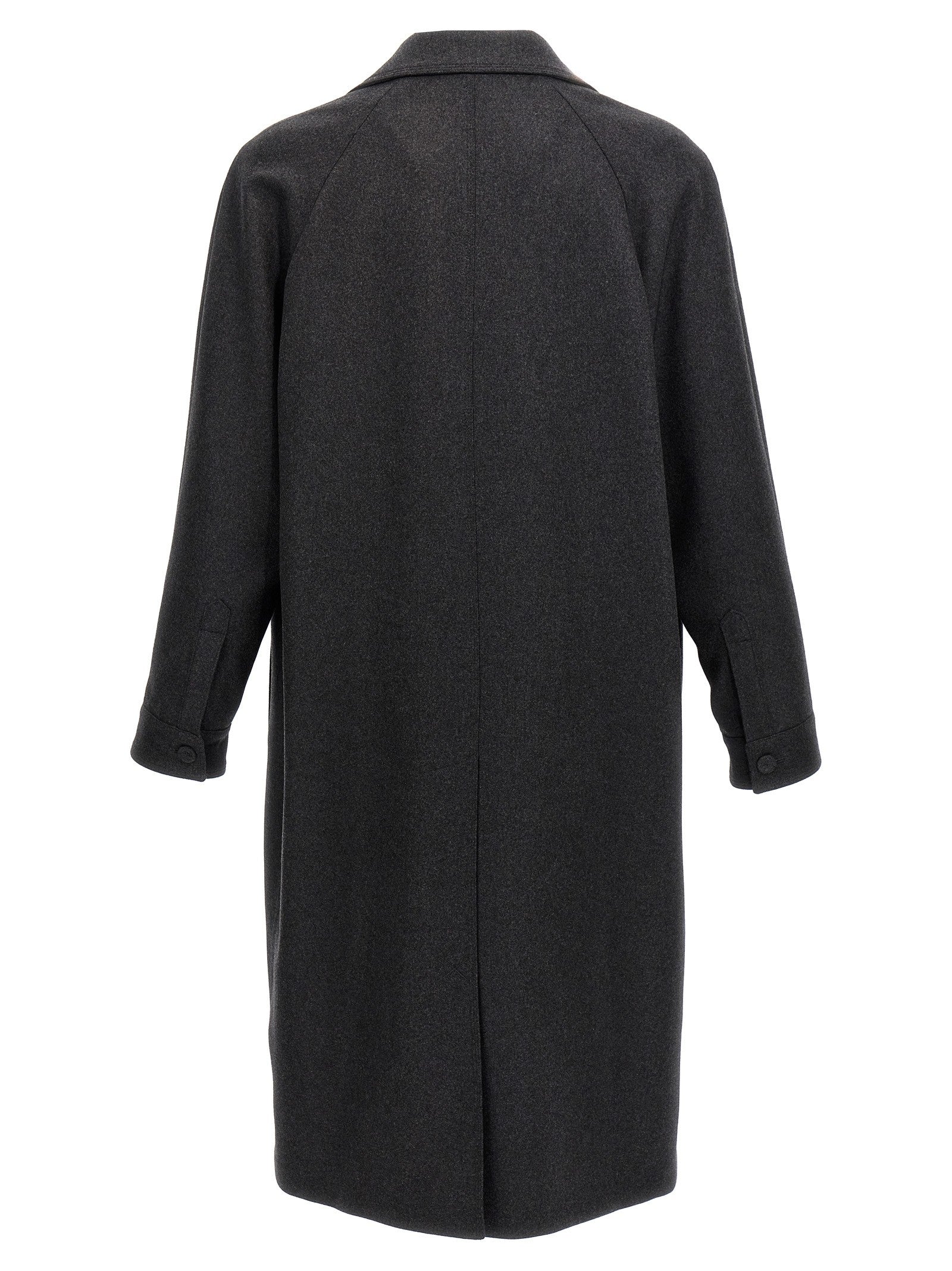 Fendi Single Breasted Cashmere Coat Grey