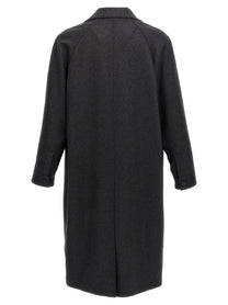 Fendi Single Breasted Cashmere Coat Grey