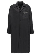 Fendi Single Breasted Cashmere Coat Grey