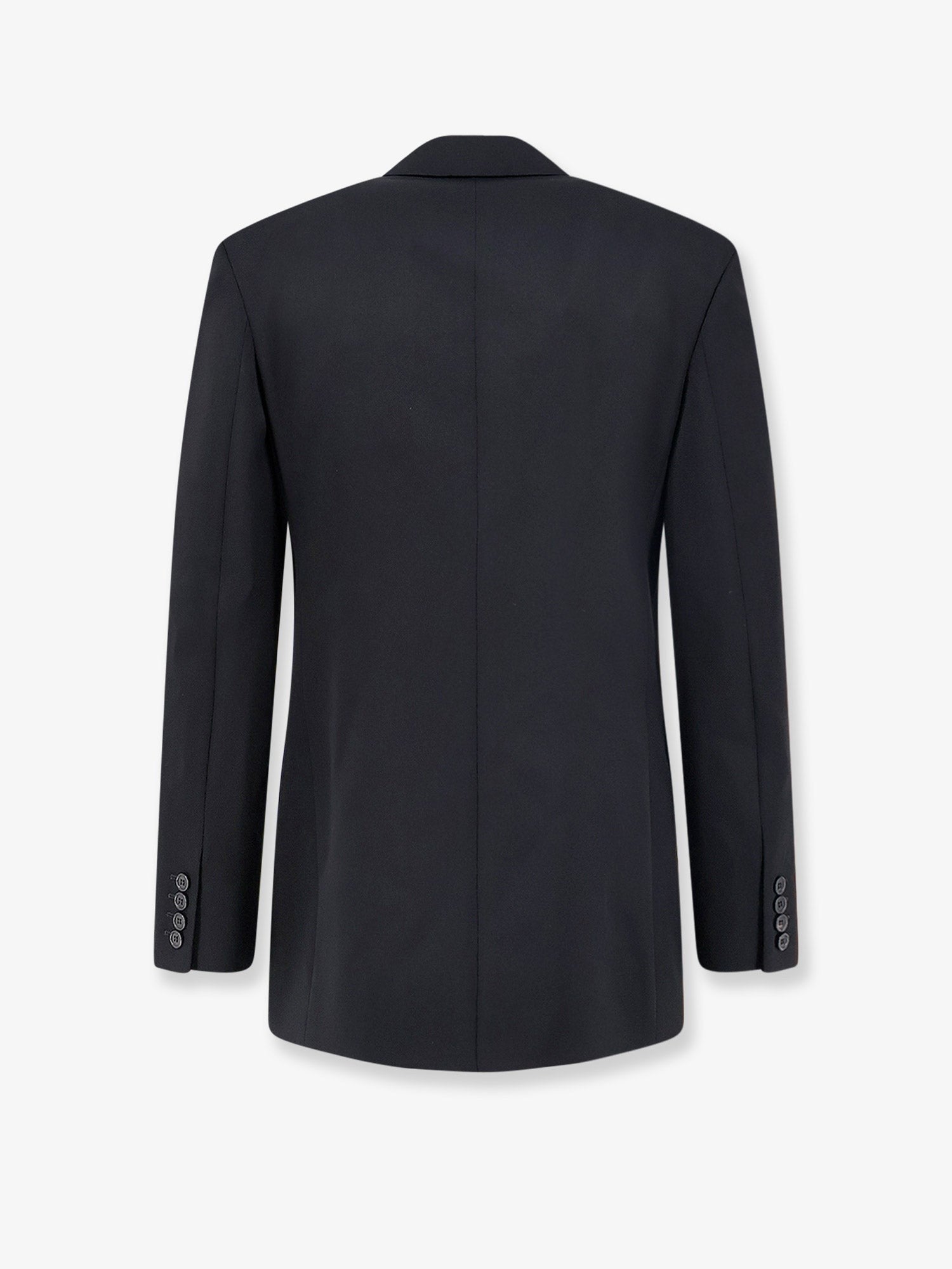 Saint Laurent Men's Single Breasted Certified Wool Blazer Black