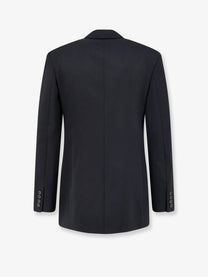 Saint Laurent Men's Single Breasted Certified Wool Blazer Black