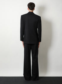 Saint Laurent Men's Single Breasted Certified Wool Blazer Black