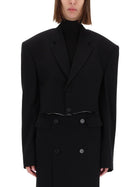 Balenciaga Women's Single Breasted Cut Off Jacket Black