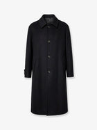 Giorgio Armani Men's Single Breasted Double Faced Wool and Cashmere Cloth Coat Black