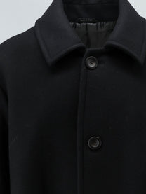 Giorgio Armani Men's Single Breasted Double Faced Wool and Cashmere Cloth Coat Black, view 3