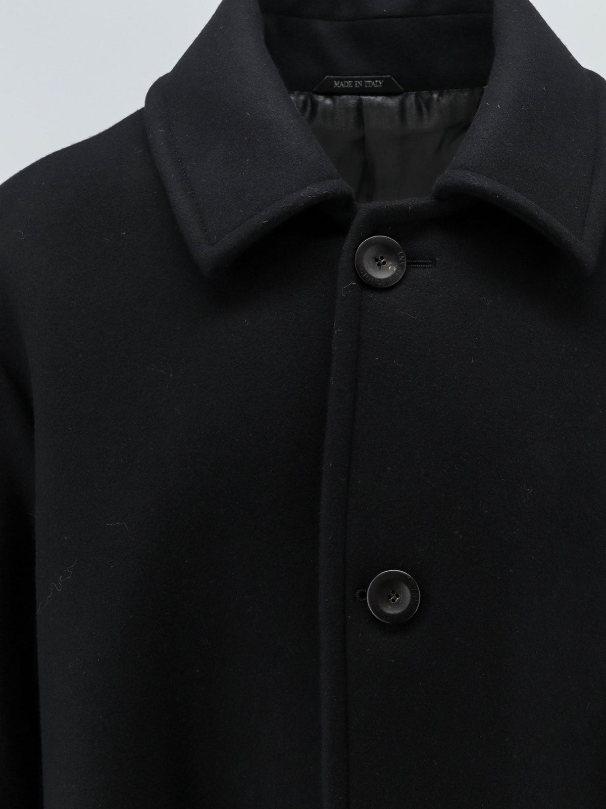 Giorgio Armani Men's Single Breasted Double Faced Wool and Cashmere Cloth Coat Black, view 3
