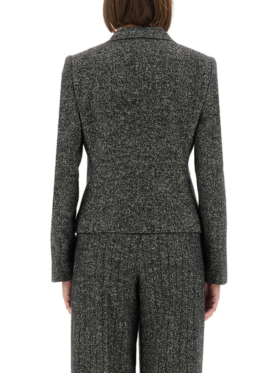 Dolce &amp; Gabbana Women's Single Breasted Jacket in Wool Blend Dot Grey