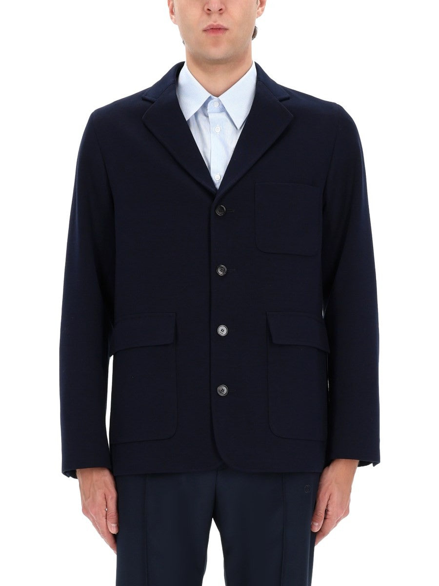 Gucci Men's Single Breasted Jacket Blue