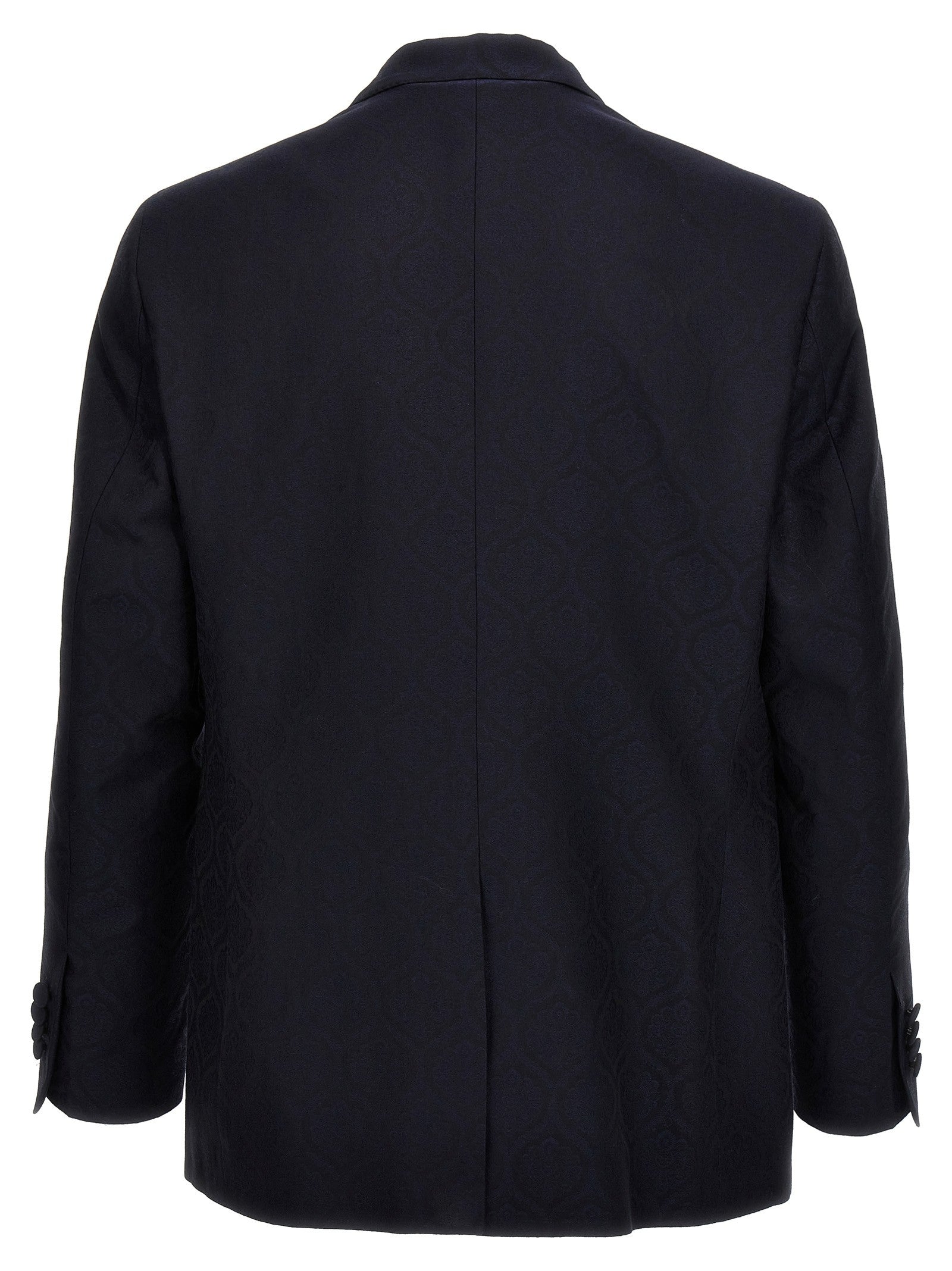 ETRO Single Breasted Jacquard Blazer Blue