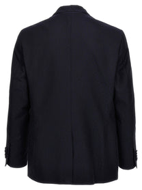 ETRO Single Breasted Jacquard Blazer Blue
