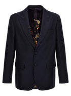 ETRO Single Breasted Jacquard Blazer Blue