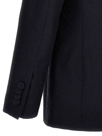 ETRO Single Breasted Jacquard Blazer Blue
