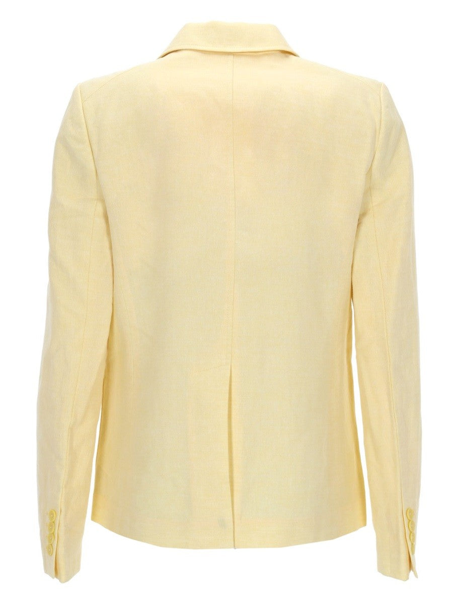 Michael Kors Women's Single Breasted Linen Blazer Yellow