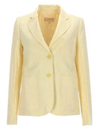 Michael Kors Women's Single Breasted Linen Blazer Yellow