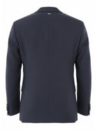 Herno Men's Single Breasted Linen Jacket Blue, view 2