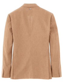 Herno Men's Single Breasted Linen Jacket Brown