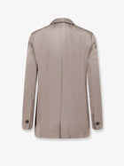 Alysi Women's Single Breasted Satin Blazer Beige